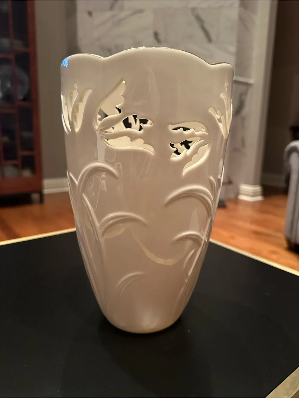 Elegant Lenox Floral Vase with Gold Rim
